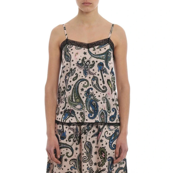 Zadig & Voltaire Camel Paisley Cami Corolle - Picture 1 of 7